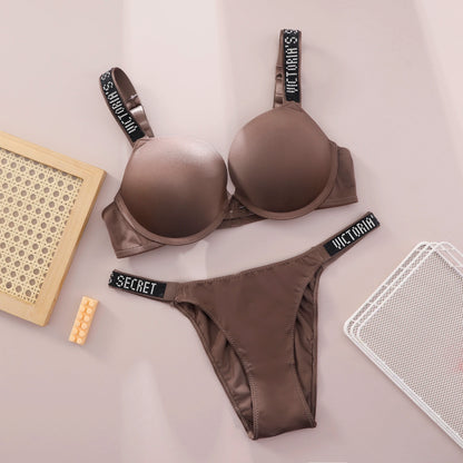 Women's Seamless Lace Push-Up Bra & Panty Lingerie Set