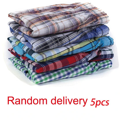 8-Pack Men's 100% Cotton Plaid Loose Fit Boxer Shorts