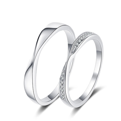 Gorgeous Couples Ring Set with Moissanite Cluster