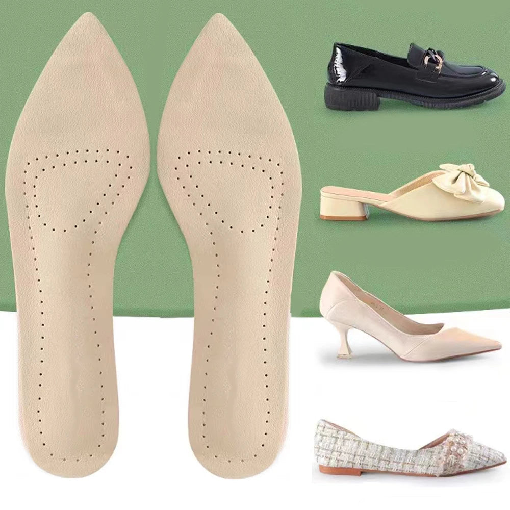 Leather Self-adhesive Insoles for Women High-heels