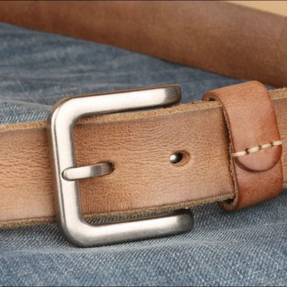 Genuine Leather Pin Buckle Belt