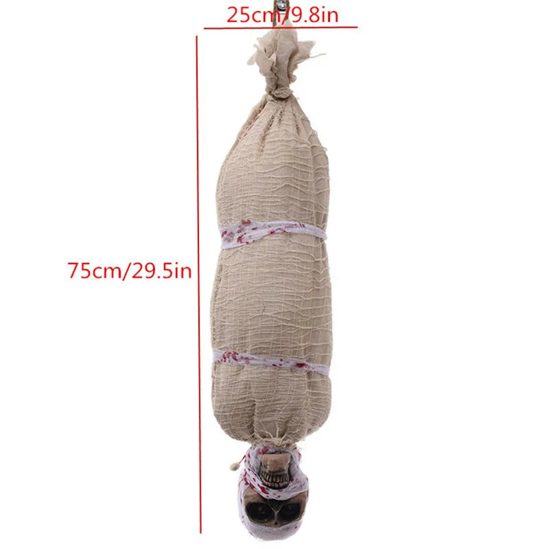 Spooky Halloween Hanging Ghost Decor – Creepy Tattered Linen Grim Reaper Prop for Haunted House, Yard & Party Decor