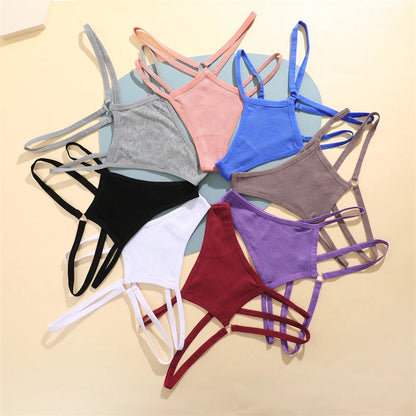 FINETOO 4Pcs Cotton Double Thin Thongs