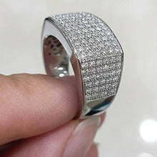 Iced Out Luxury Silver Crystal Trendy Ring