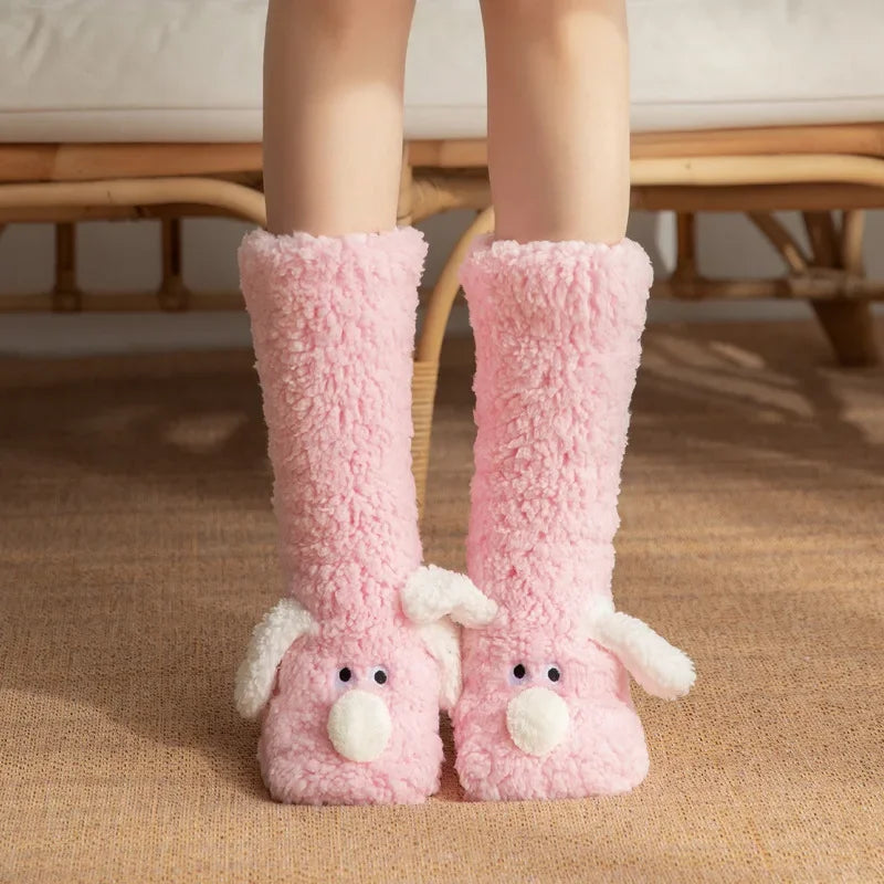 Animal Face Warm Carpet Socks
