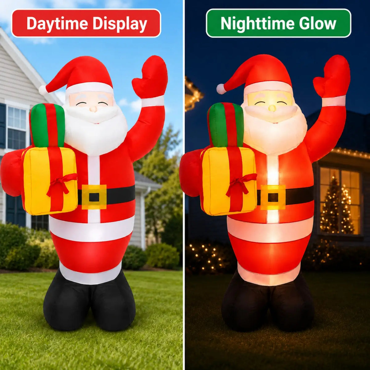 5 FT Christmas Inflatable Santa Claus - Outdoor Blow-Up Yard Decoration with Built-In LED Lights