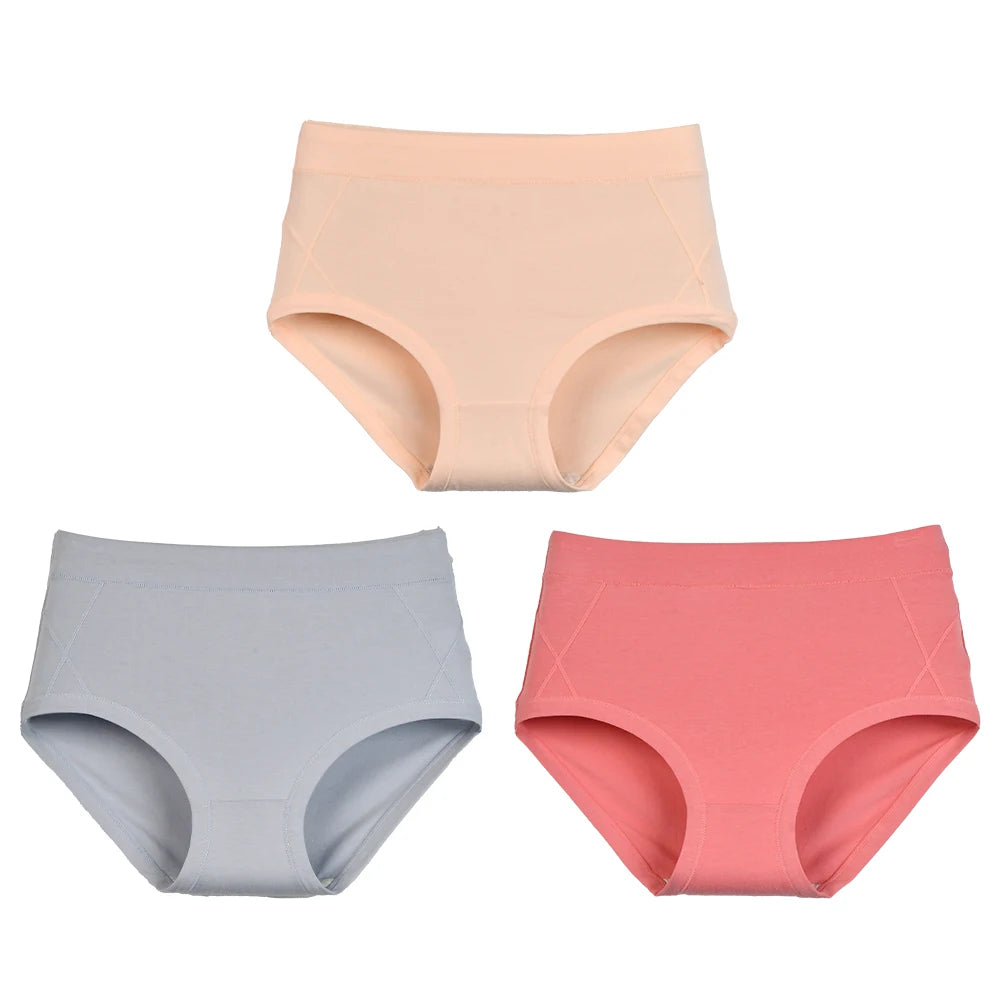 Women's High Waist Cotton Briefs (3-Pack)