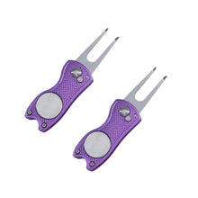 Foldable Golf Divot Repair Tool with Golf Ball Groove Cleaner