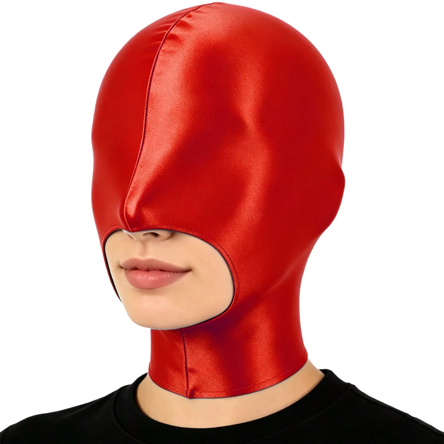 Glossy Full-Head Zippered Balaclava Hood
