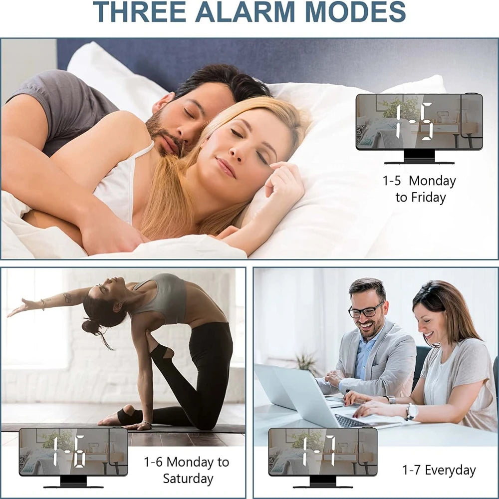 180° Arm Projection Digital Alarm Clock