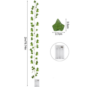 Green Leaf Ivy Vine With LED Lights String