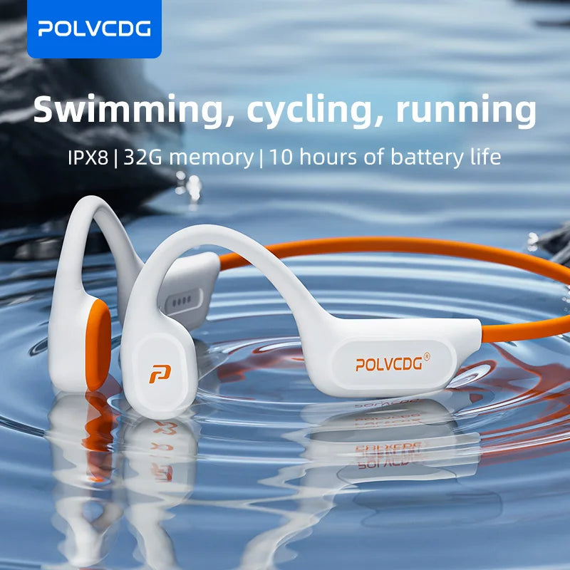 POLVCDG X9 Bone Conduction Earphones 32G IPX8 Waterproof Open Design