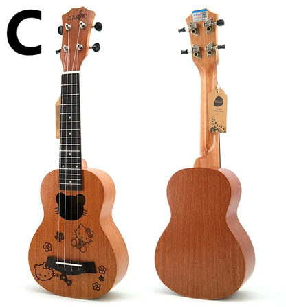 21-Inch Soprano Ukulele Starter Kit - Mahogany Wood & Nylon Strings