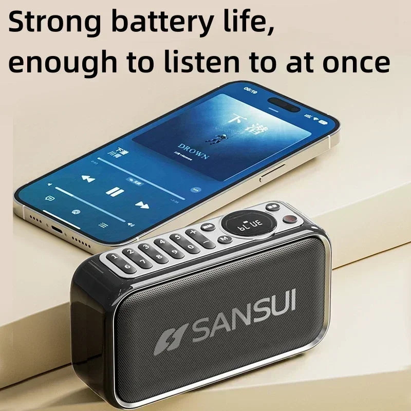 SANSUI F35 Portable Wireless Bluetooth Speaker with FM Radio, TF & USB