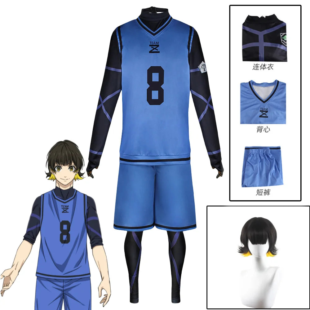 Anime Bachira Meguru Cosplay Costume Football Jersey Set