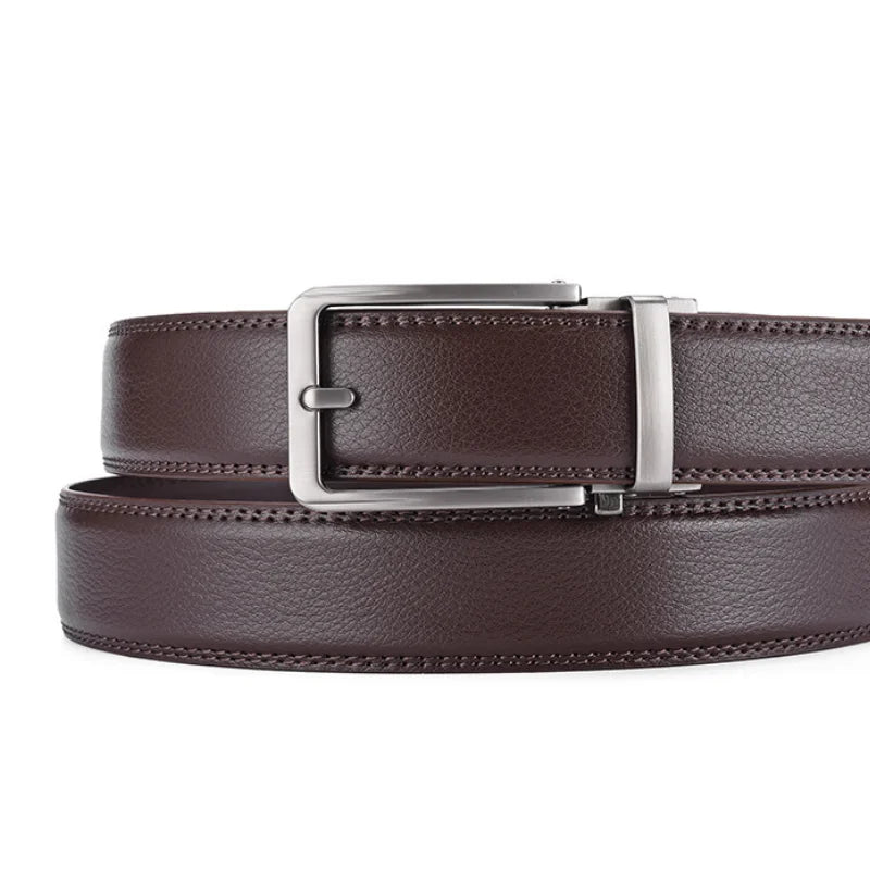 Leather Metal Automatic Buckle Belt