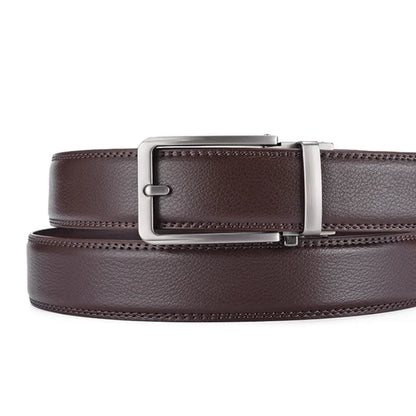Leather Metal Automatic Buckle Belt