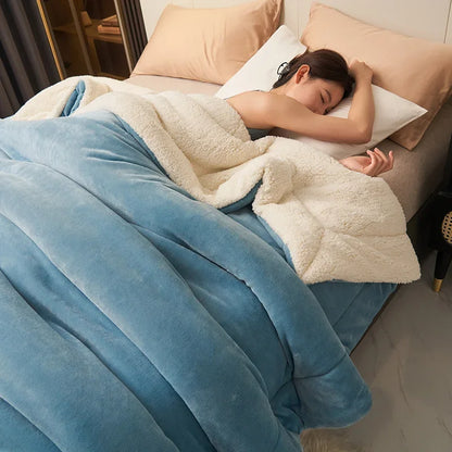 Plush Thick Double Layer Fleece Blanket
