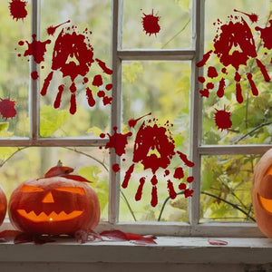 Halloween Decoration Reusable Bloody Handprint Footprint Horror Sticker