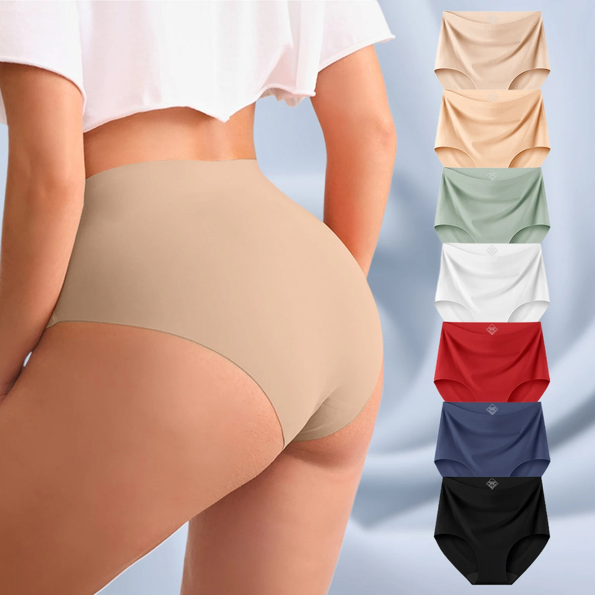 Women's High-Waist Seamless Breathable Briefs (7-Pack Set)
