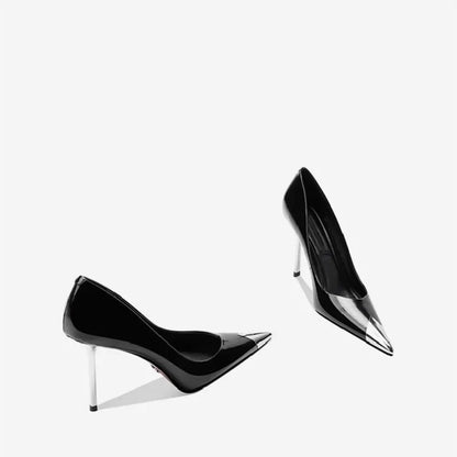 Women's Elegant Patent Leather Pointed-Toe High Heel Pumps