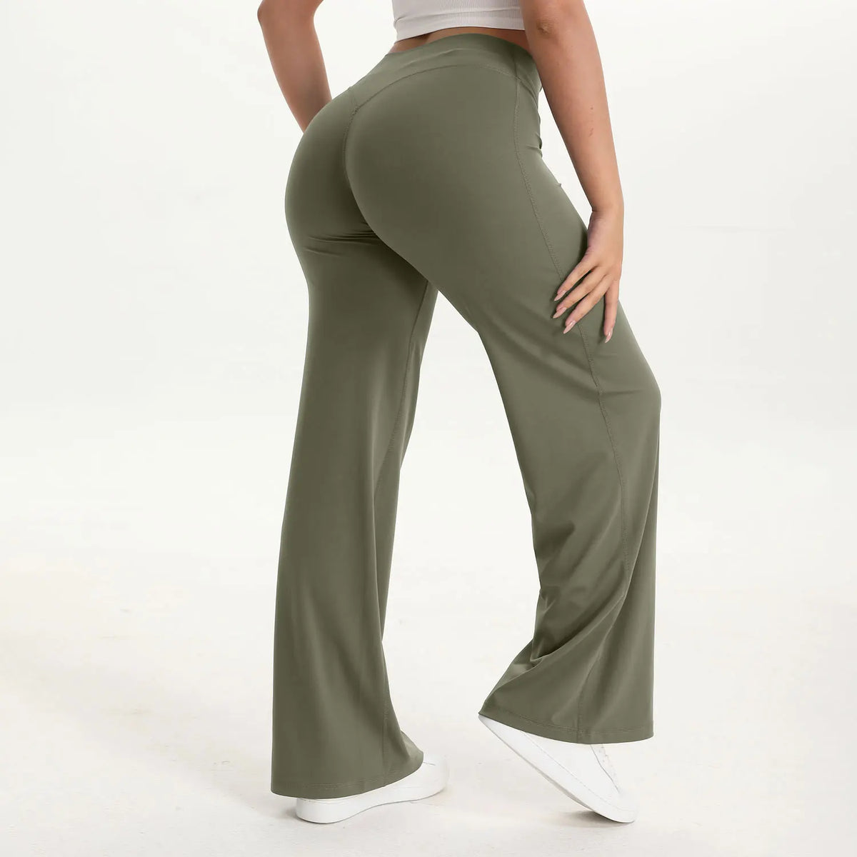 NCLAGEN Women’s Seamless Flare Yoga Leggings – High-Waist Butt Lifting Activewear