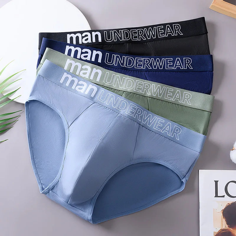 Men's Letter Print Elastic Briefs