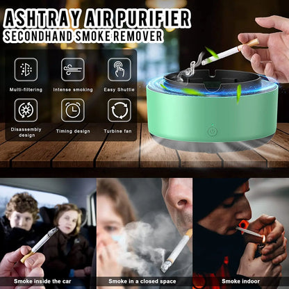 Smart Smokeless Air Purifier Ashtray - Anion Filtration & Aromatherapy Dispenser
