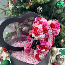 25cm Artificial Teddy Rose Flower Bear with Box