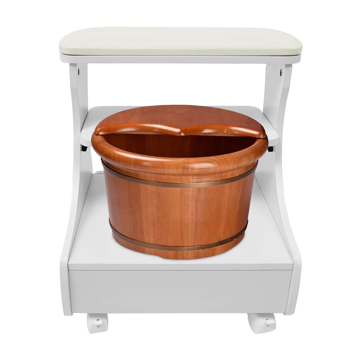 Foot Rest Pedicure Trolley Stool with Wheels