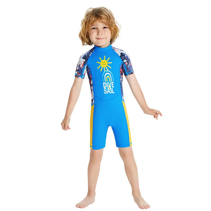 One-Piece Short-Sleeved Swimsuit