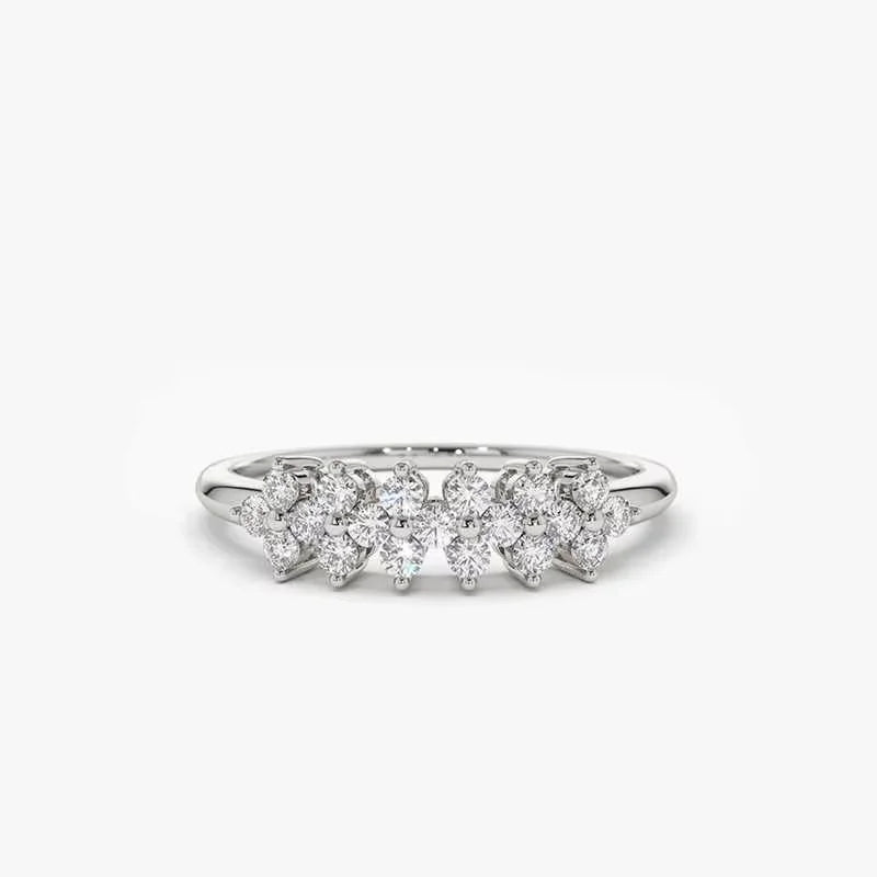 925 Sterling Silver 2mm Moissanite Ring With Certificate