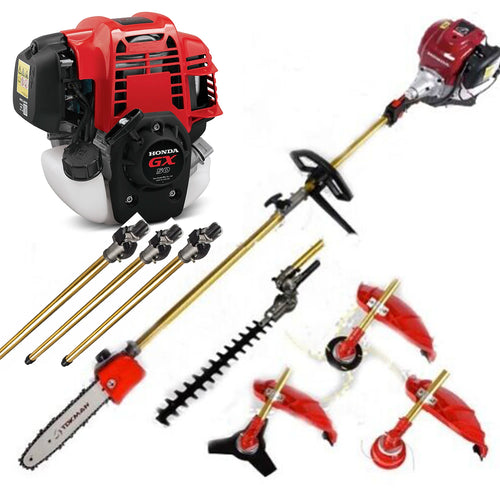 GX50 Brush Cutter Weed Eater Chain Saw with 4 Stroke Gasoline Engine + 3 Poles