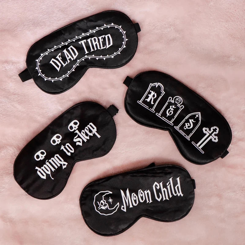 Gothic Black Smooth Eye Mask with Adjustable Strap for Halloween