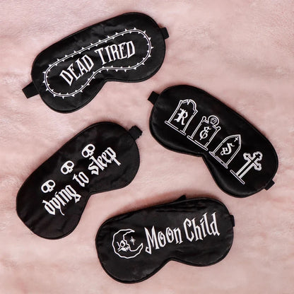 Gothic Black Smooth Eye Mask with Adjustable Strap for Halloween