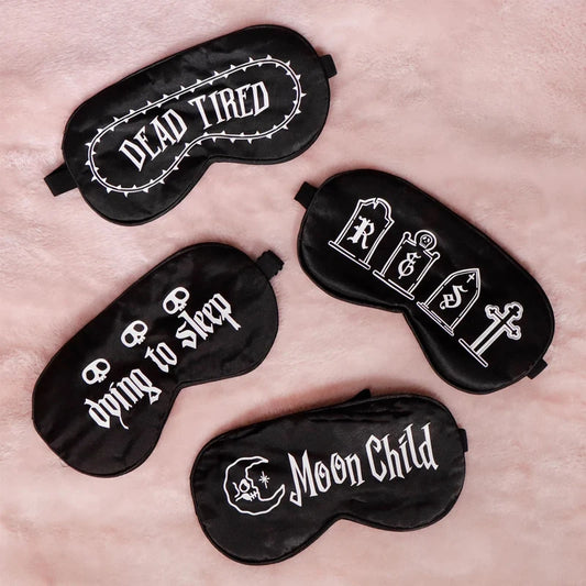 Gothic Black Smooth Eye Mask with Adjustable Strap for Halloween