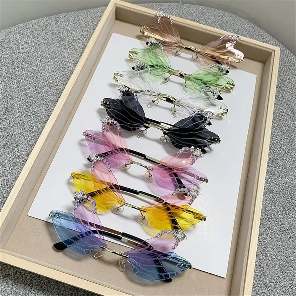 Rimless Dragonfly Wing Sunglasses