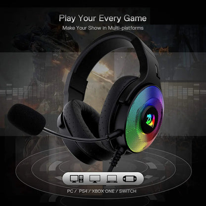 Redragon H350 RGB Wired Gaming Headset with 50mm Drivers