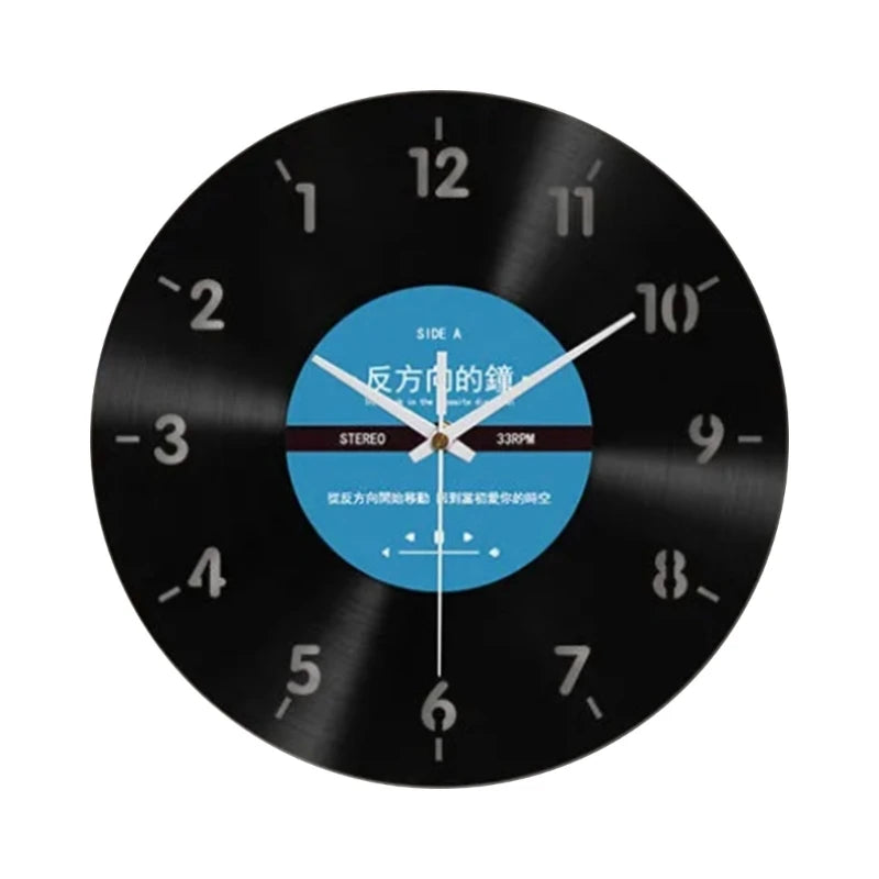Vinyl Record Counterclockwise Wall Clock