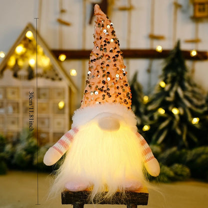 Christmas LED Light-Up Plush Gnome Ornament