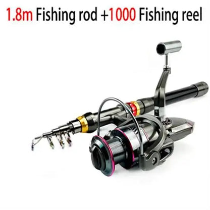1.8-3.6m Carbon Fiber Fishing Rod And Reel Combo