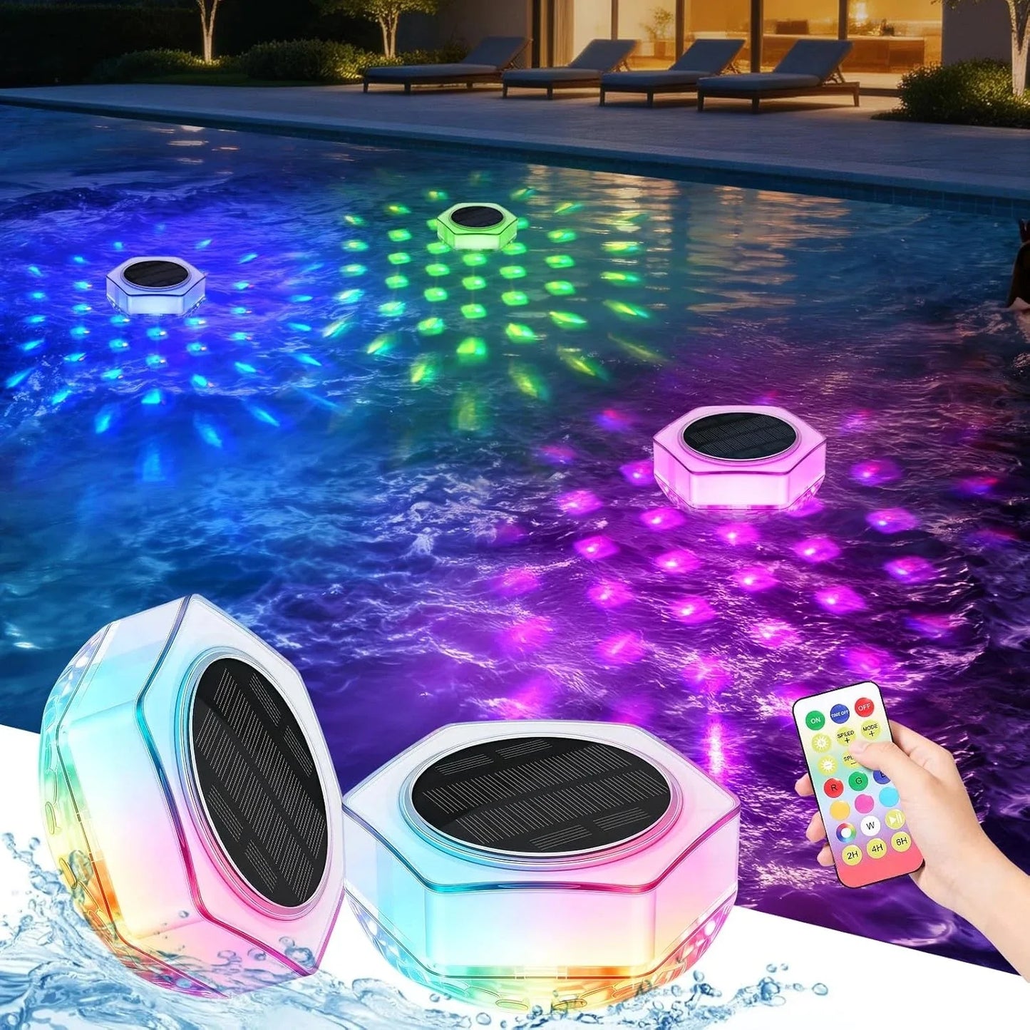 Solar RGB Floating Pool Lights with Remote Control