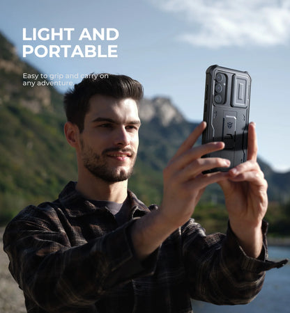 Dexnor 6.6" Full body Rugged Case For Samsung Galaxy with Camera Cover & Built-in Screen Protector Kickstand