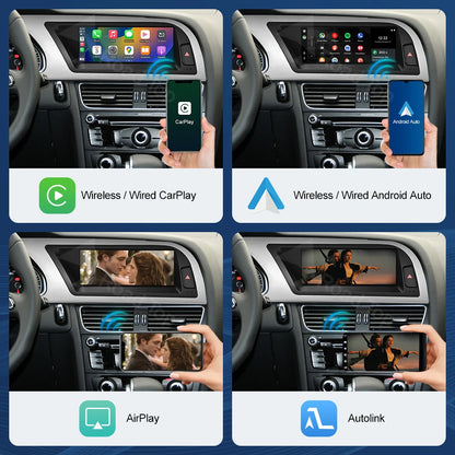 Road Top 8.9" / 12.3" Touchscreen Multimedia Display for Audi A4 S4 (2009–2015) with Wireless CarPlay & Android Auto