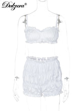 2 Piece Shorts and Sleeveless Strappy Crop Top Set