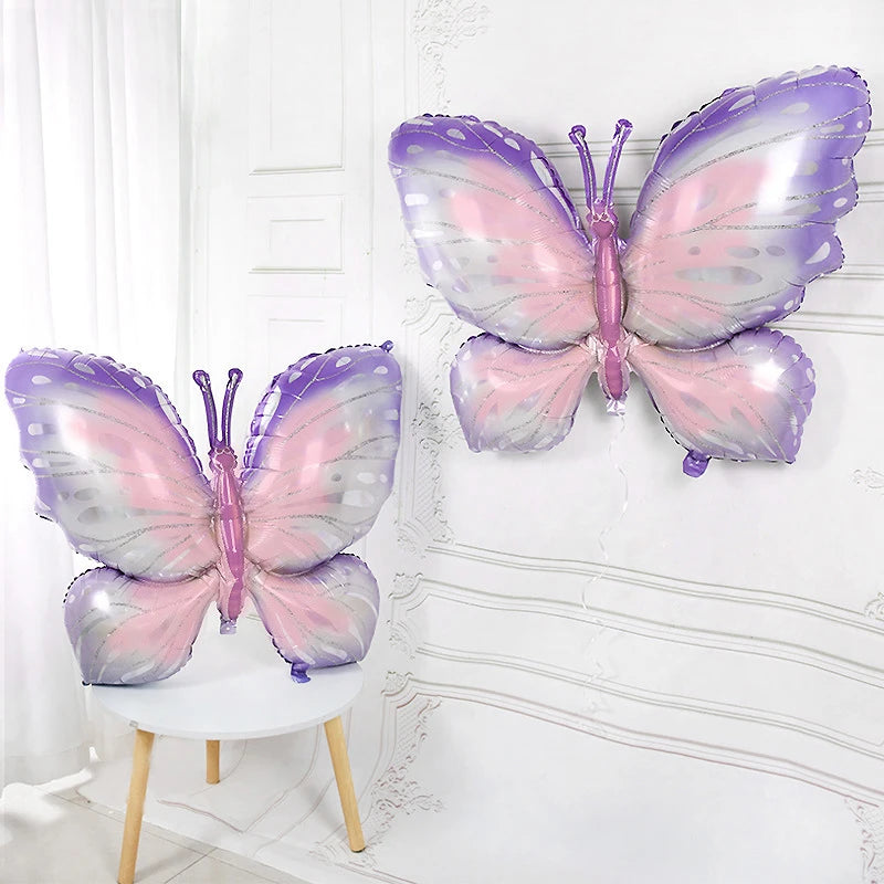 Large Butterfly Aluminum Foil Balloon - Party Decor & Photo Prop