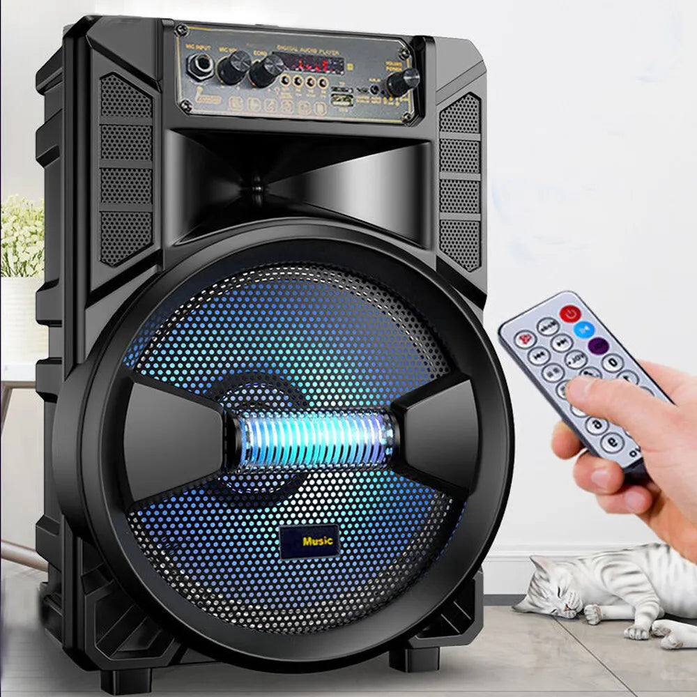 Portable Bluetooth Party Speaker with Subwoofer & Mic