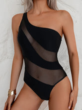 One Shoulder One Piece Solid Color Bathing Suit