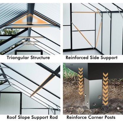 8×14FT Heavy Duty Walk-in Greenhouse