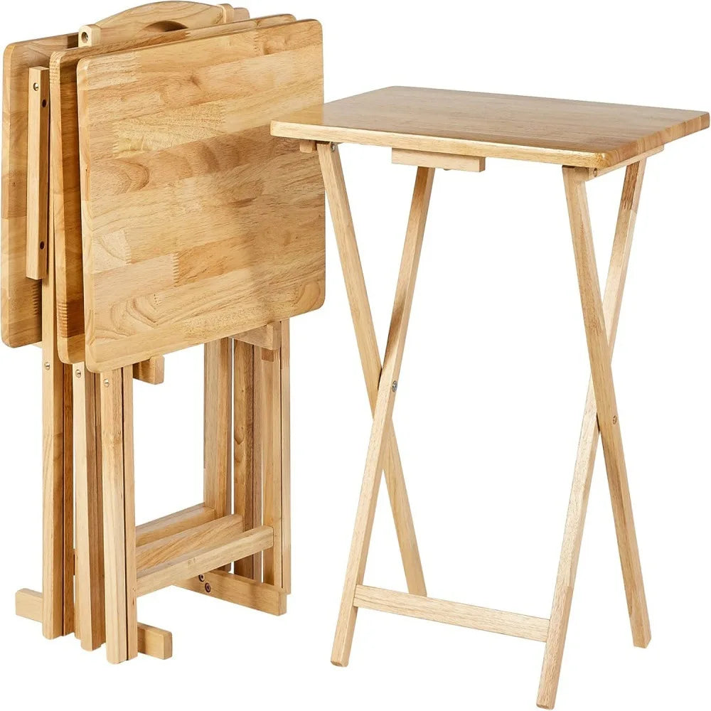 Solid Rubberwood Folding TV Tray